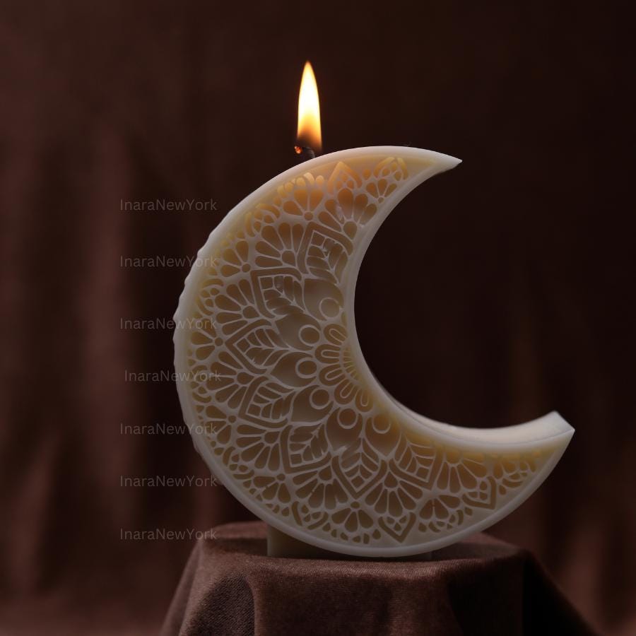 Moon Candle I Ramadan Candle I Islamic Candle I Moon Candle I Bayram I Eid I Decoration I Gift I Ramadan Decoration I Crescent Moon I