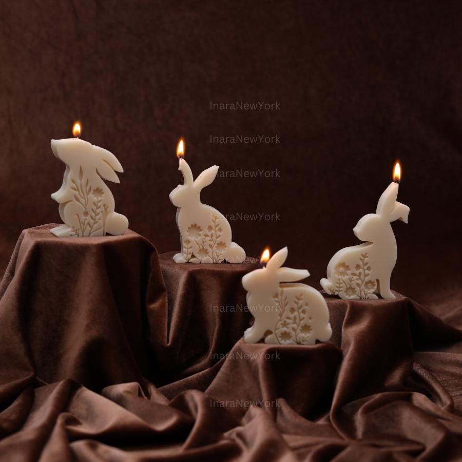 Easter bunny candle shaped candle | bunny egg candle| egg bunny | unique home décor | custom gift | cute egg candle with ears |