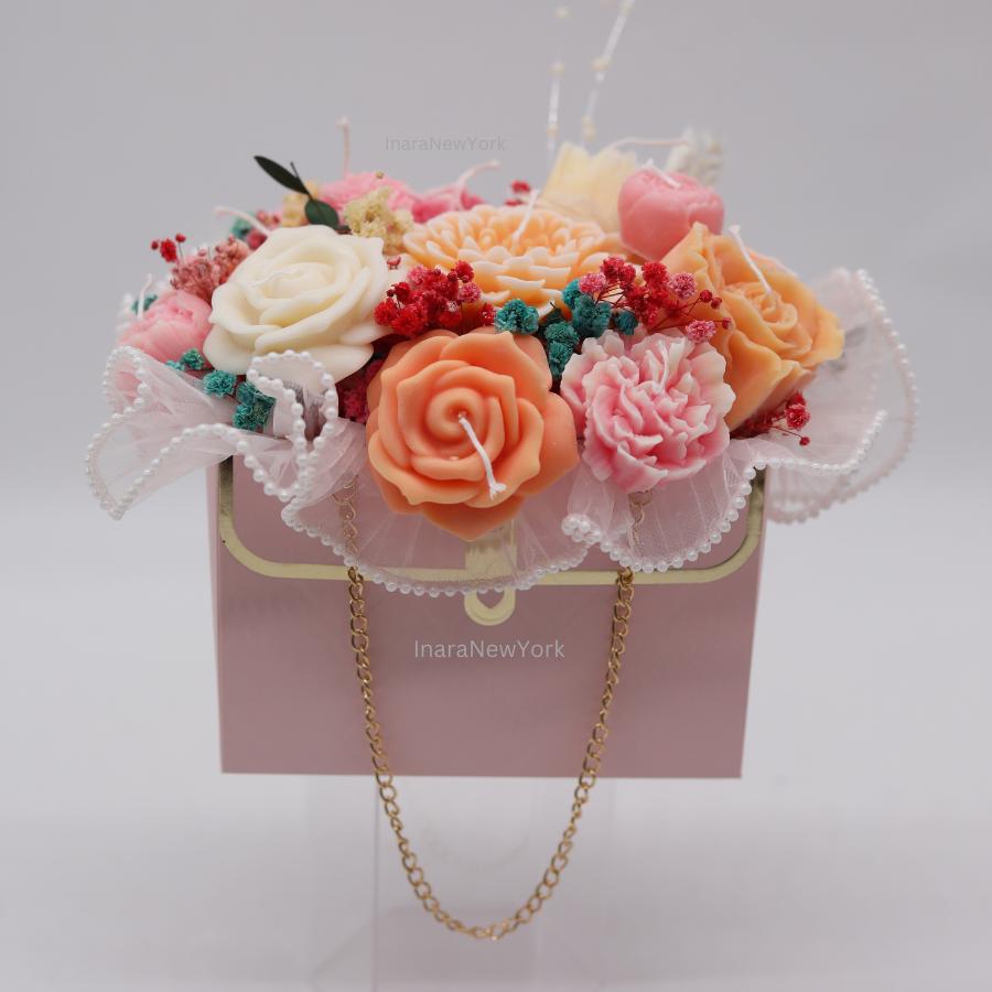 Flower bouquet bag Candle gifts | Mothers day décor | | housewarming| wedding centerpiece| wedding flowers| candle bouquet| gift
