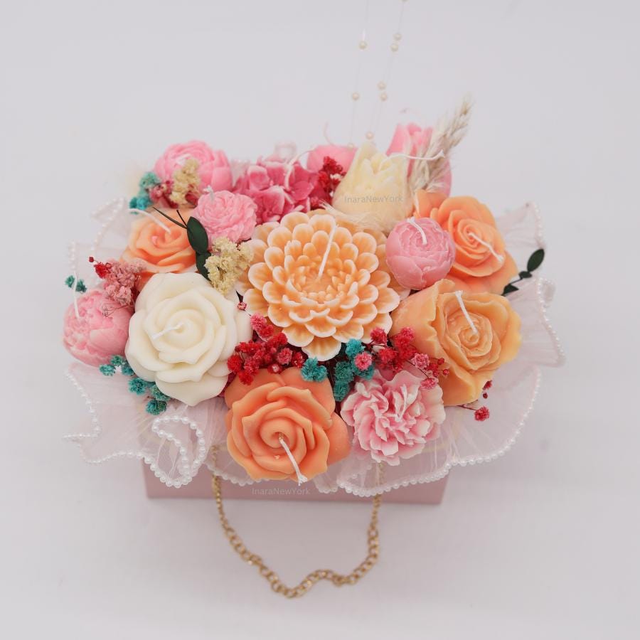 Flower bouquet bag Candle gifts | Mothers day décor | | housewarming| wedding centerpiece| wedding flowers| candle bouquet| gift