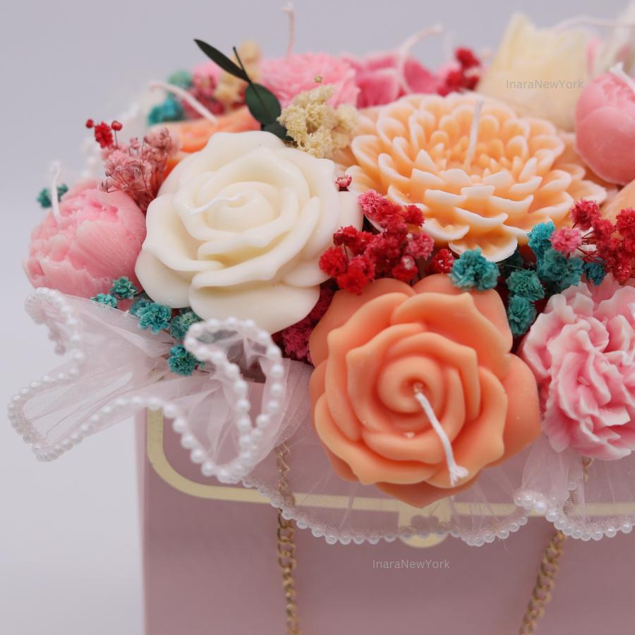 Flower bouquet bag Candle gifts | Mothers day décor | | housewarming| wedding centerpiece| wedding flowers| candle bouquet| gift