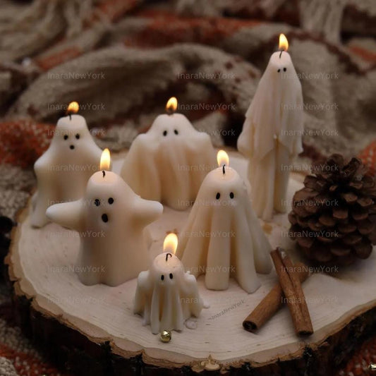 Ghost candle| Halloween decor | fall home decor candle | sculptural candle | halloween | handmade candle | pumpkin shaped candle