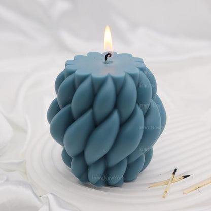 Large Geometric Twirling Swirl Candle - Shaped Candle - Unique Home Decor - Big Statement Piece for Home.