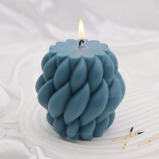 Large Geometric Twirling Swirl Candle - Shaped Candle - Unique Home Decor - Big Statement Piece for Home.