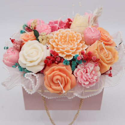 Flower bouquet bag Candle gifts | Mothers day décor | | housewarming| wedding centerpiece| wedding flowers| candle bouquet| gift