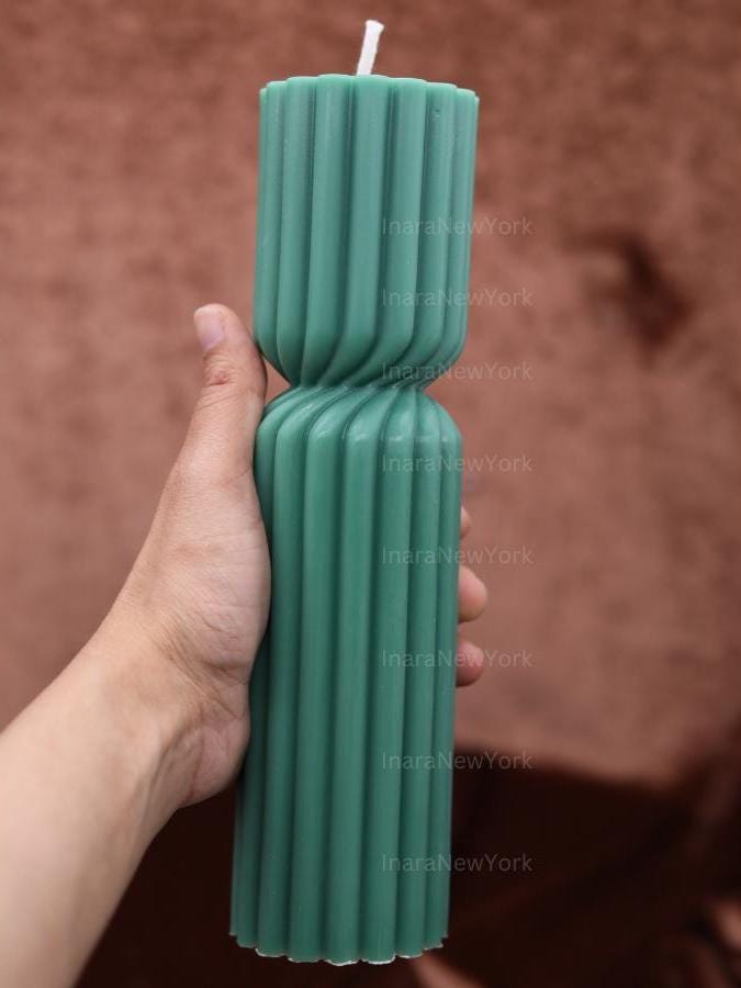 Twisted Ribbed Pillar Candle - Perfect Home Decor Accent - Cozy Ambiance for Your Space - Wedding Candles Gift - Birthday candle gift