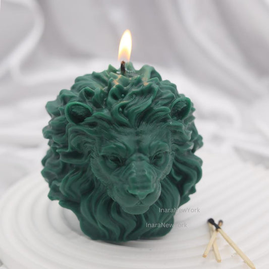 Large Lion Head Candle - Animal Candle - Handmade Gift for Nature Enthusiasts - Safari Inspired Decor - Gift for Him - Candle Gift for Dad