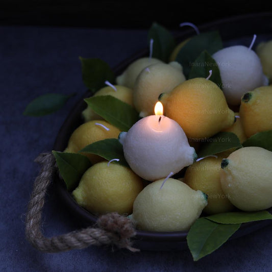 Lemon shaped candles | Food Candles, Real Fruit & Vegetables Candles, Orange Candle, Lemon Candle, |Vegan candle | Pillar Candles