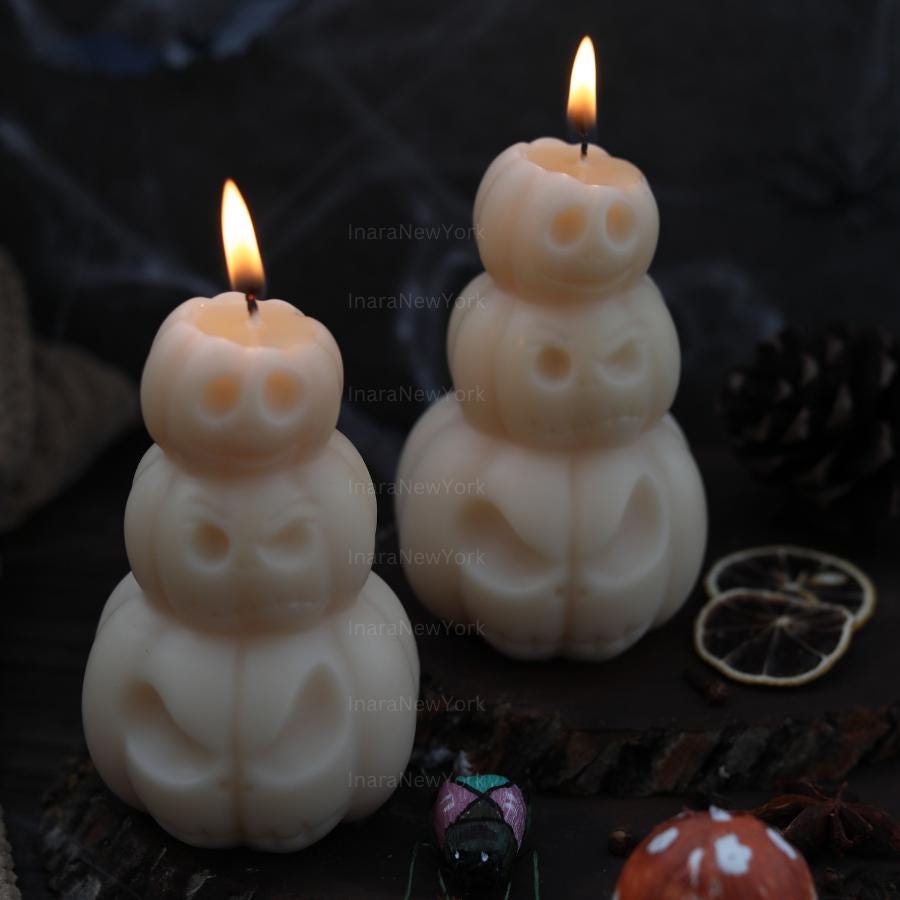 Halloween Three Pumpkin| Handmade Gift| Fun Cool Candle| Soy Wax Candle| Hand Poured Sculptural Candle| Aesthetic Home Decor| Halloween Gift