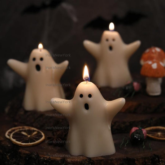 Adorable Ghosts Candle - Halloween Candle - Handcrafted Halloween Decor - Cute Spooky Home Accent - Halloween Table Centerpiece