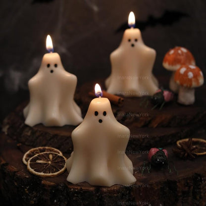Halloween Ghost Candle| Handmade Gift| Cute Candle| Soy Wax Candle| Hand Poured Sculptural Candle| Home Decor| Housewarming Gift