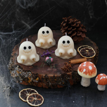 Cute Small Ghost Candles | Halloween Ghosts | Spooky Candles | Autumn Nude Candles | Autumn Decoration | Fall | Halloween Candles | Soy wax