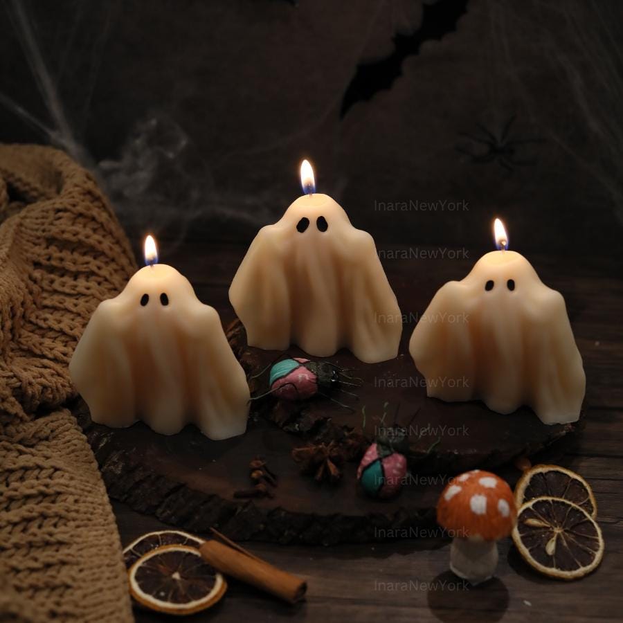 Funny Ghost Candles | Halloween Mini Ghost Candle | Halloween Gift Set | Ghost Candle Decoration for Halloween
