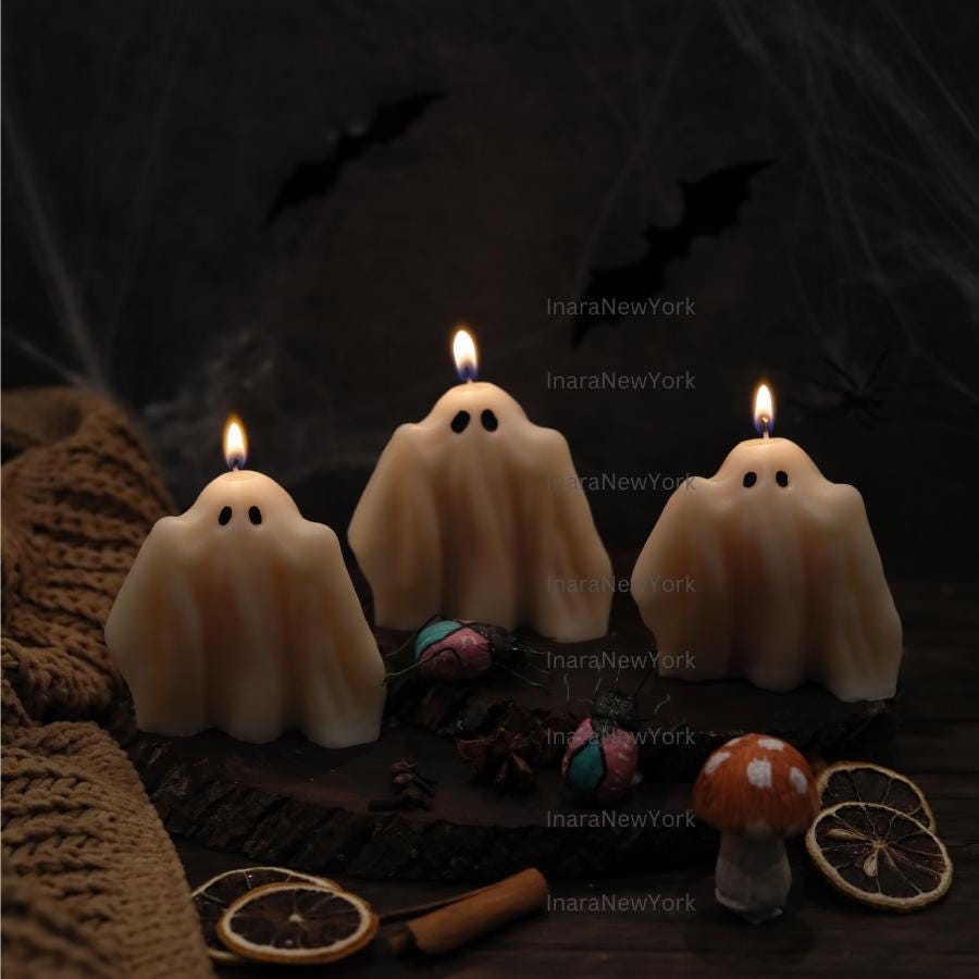 Ghost Candles | Halloween Ghosts | Spooky Candles | Autumn Candles | Autumn Decoration | Fall | Halloween Candles | soy wax