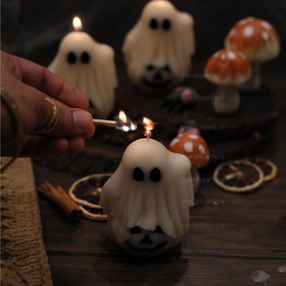 Jack-o-Lantern Ghost Candles | Halloween Ghosts | Spooky Candles | Autumn Decor | Autumn Decoration | Fall | Halloween Candles | Soy wax