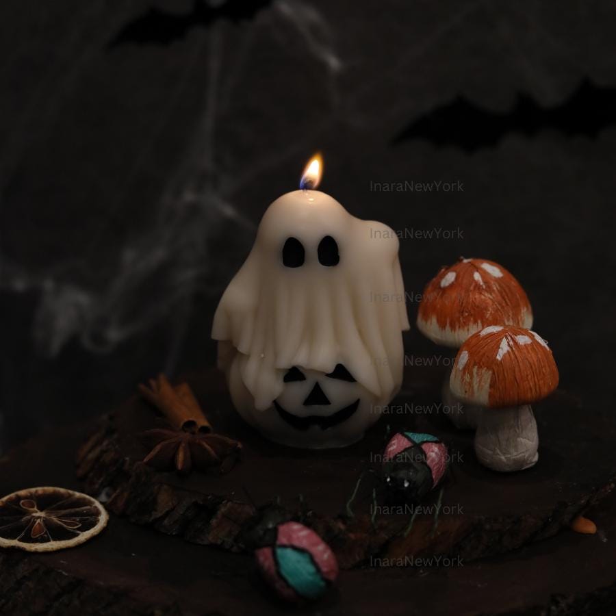 Jack-o-Lantern Ghost Candles | Halloween Ghosts | Spooky Candles | Autumn Decor | Autumn Decoration | Fall | Halloween Candles | Soy wax