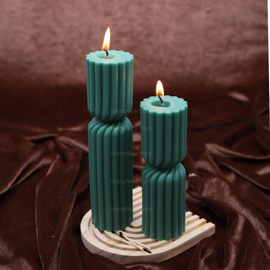 Twisted Ribbed Pillar Candle - Perfect Home Decor Accent - Cozy Ambiance for Your Space - Wedding Candles Gift - Birthday candle gift