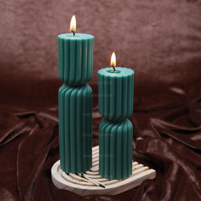 Twisted Ribbed Pillar Candle - Perfect Home Decor Accent - Cozy Ambiance for Your Space - Wedding Candles Gift - Birthday candle gift