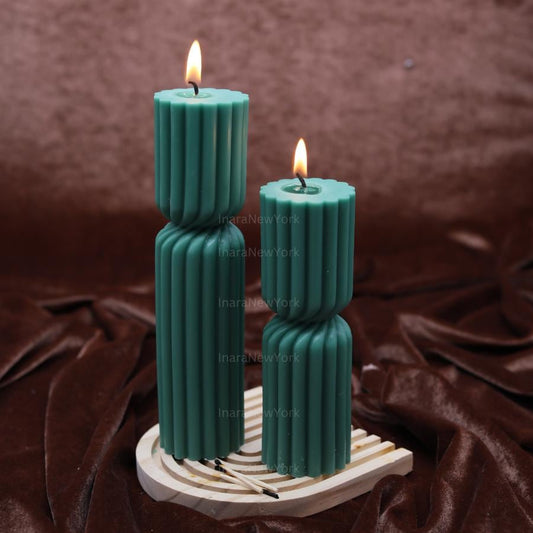 Twisted Ribbed Pillar Candle - Perfect Home Decor Accent - Cozy Ambiance for Your Space - Wedding Candles Gift - Birthday candle gift