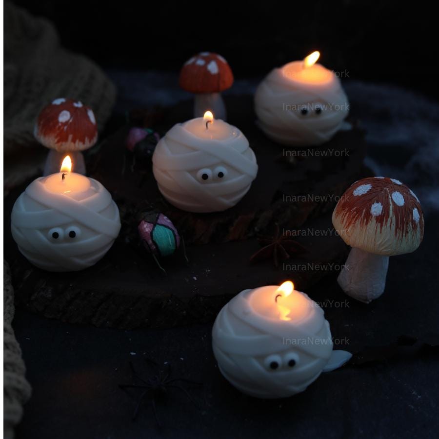 Mason Mummy Halloween Autumn Candle