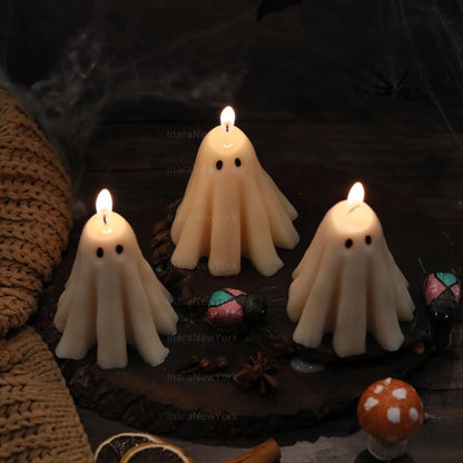 Cute Small Ghost Candles | Halloween Ghosts | Spooky Candles | Autumn Nude Candles | Autumn Decoration | Fall | Halloween Candles | Soy wax