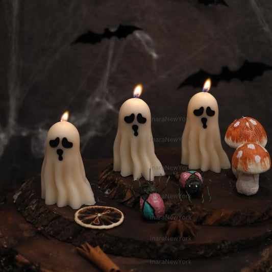 Ghost Candles | Halloween Mummy Ghosts | Spooky Candles | Autumn Candles | Autumn Decoration | Fall | Halloween Candles | Soy wax