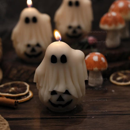 Jack-o-Lantern Ghost Candles | Halloween Ghosts | Spooky Candles | Autumn Decor | Autumn Decoration | Fall | Halloween Candles | Soy wax