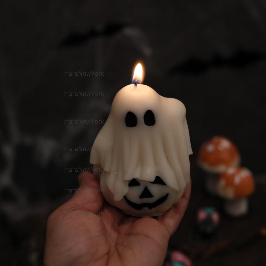 Jack-o-Lantern Ghost Candles | Halloween Ghosts | Spooky Candles | Autumn Decor | Autumn Decoration | Fall | Halloween Candles | Soy wax