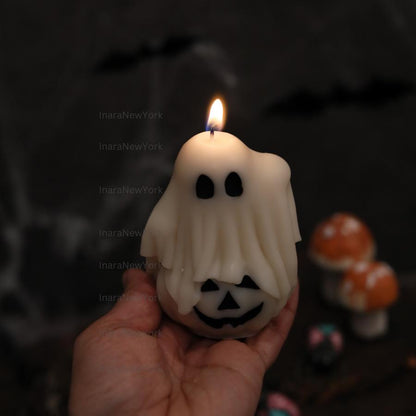 Jack-o-Lantern Ghost Candles | Halloween Ghosts | Spooky Candles | Autumn Decor | Autumn Decoration | Fall | Halloween Candles | Soy wax