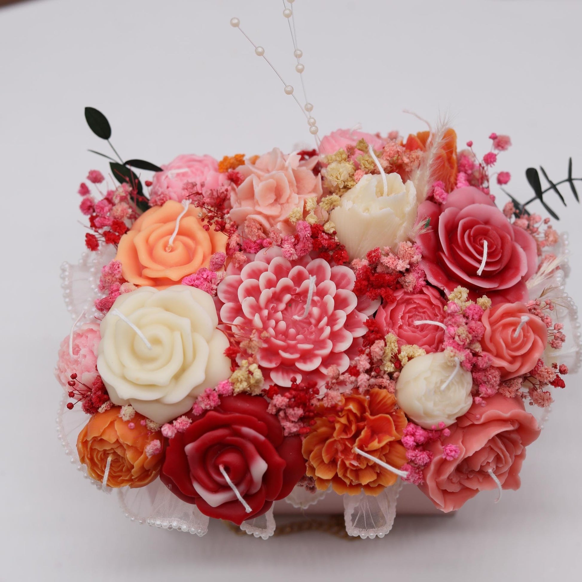 Flower bouquet bag Candle gifts | Mothers day décor | | housewarming| wedding centerpiece| wedding flowers| candle bouquet| gift