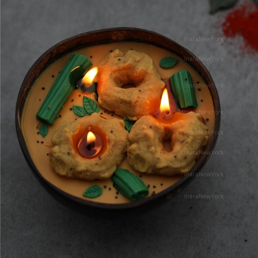 chai samosa| holi gift | indian décor | Indian candle | housewarming | puja gift| desi gifts | samosa candle | mithai candle