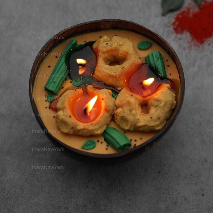 South indian vada sambhar candle- diwali candle- indian candle- diwali gifts- Indian dessert candle-Indian food- indian décor