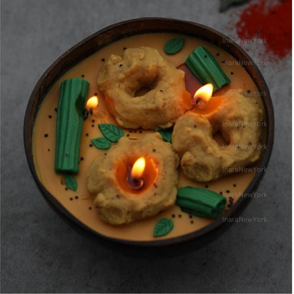 South indian vada sambhar candle- diwali candle- indian candle- diwali gifts- Indian dessert candle-Indian food- indian décor