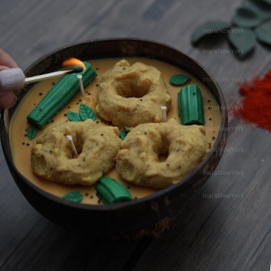 South indian vada sambhar candle- diwali candle- indian candle- diwali gifts- Indian dessert candle-Indian food- indian décor