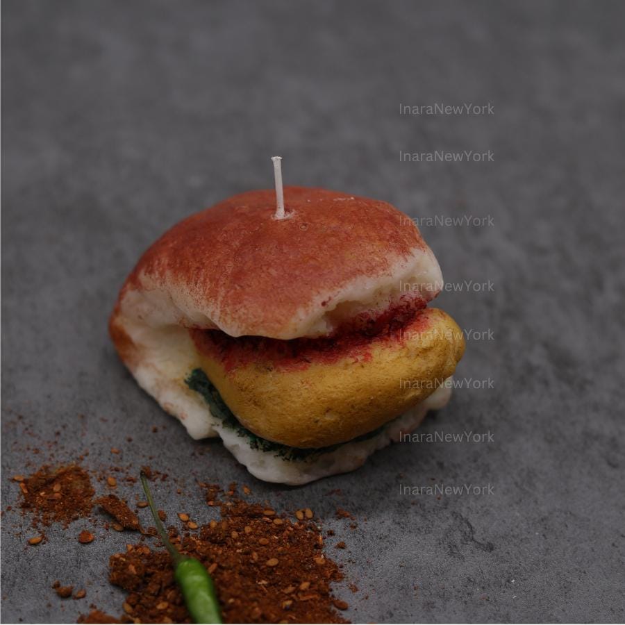 Vada Pav Candle: Handmade Soy Wax Indian Decor