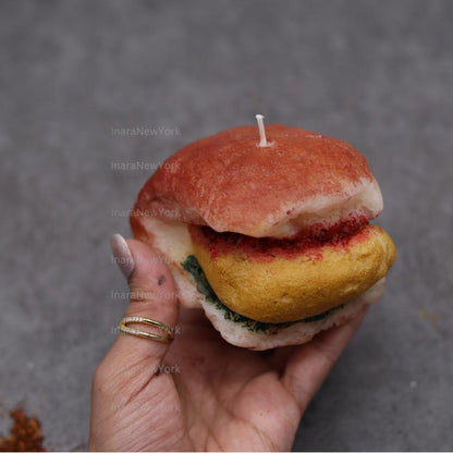 Vada Pav Candle: Handmade Soy Wax Indian Decor