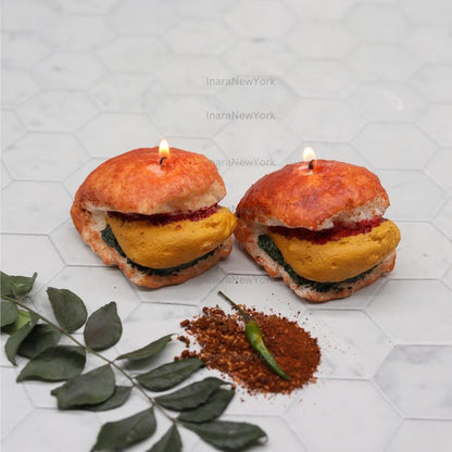 Vada Pav Candle: Handmade Soy Wax Indian Decor