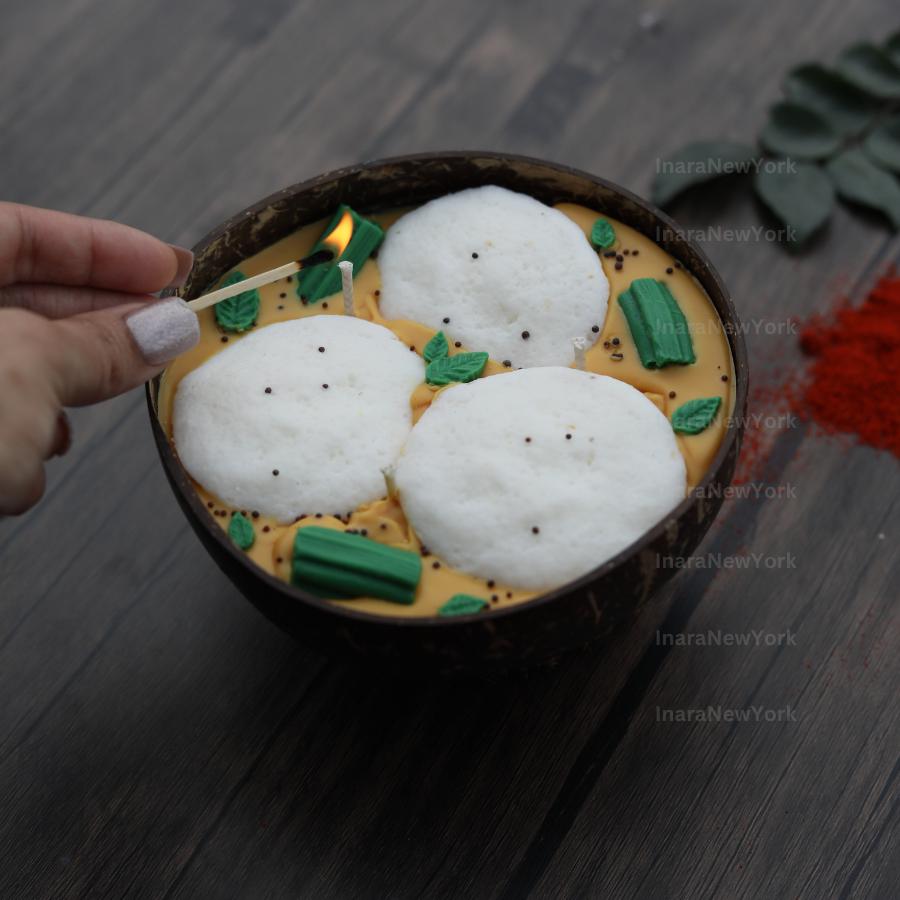 South indian idli sambhar - diwali candle- indian candle- diwali gifts- Indian dessert candle-Indian food- indian décor