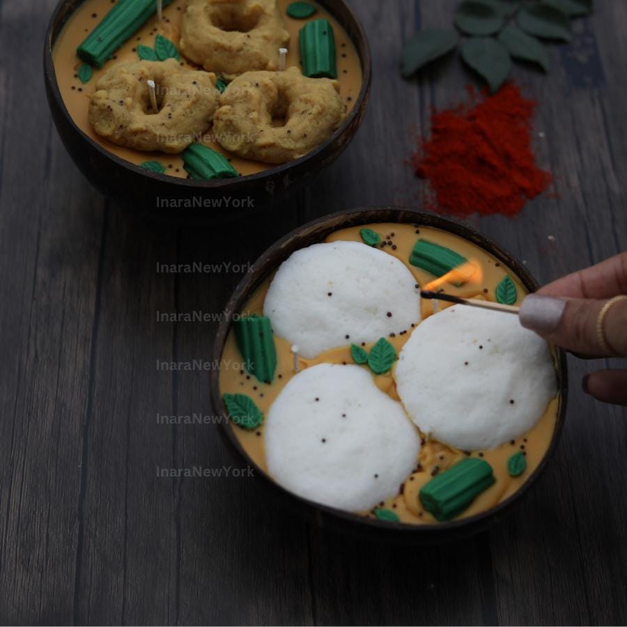 South indian idli sambhar - diwali candle- indian candle- diwali gifts- Indian dessert candle-Indian food- indian décor
