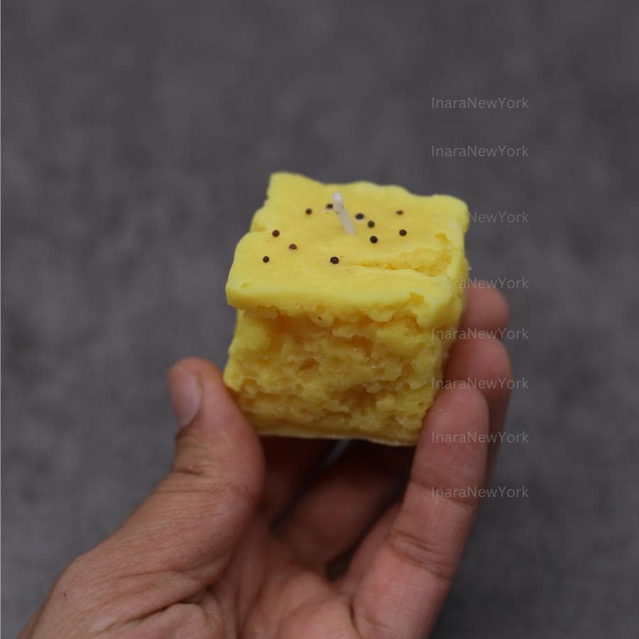Dhokla Soy Wax Candle Set - Diwali Decor, Indian Mithai - Handmade in USA