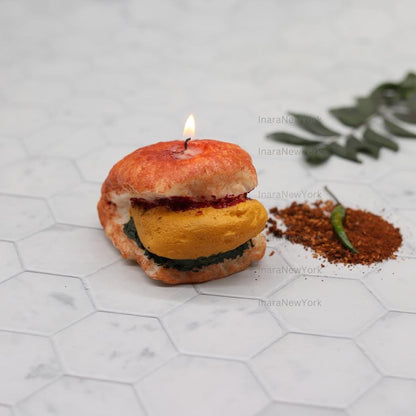 Vada Pav Candle: Handmade Soy Wax Indian Decor