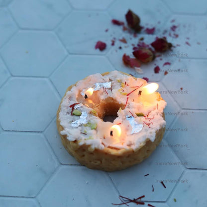 ghevar Candle-Indian mithai candle | free shipping- diwali candle | indian décor | Indian candle | housewarming | Diwali gift