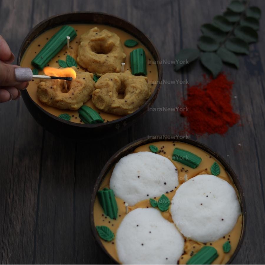 South indian vada sambhar candle- diwali candle- indian candle- diwali gifts- Indian dessert candle-Indian food- indian décor