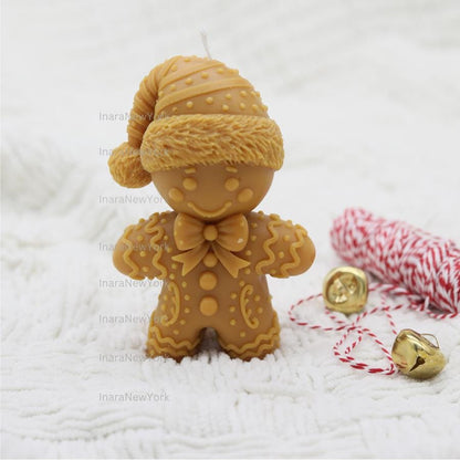 Gingerbread Man Candle – Handcrafted Soy Wax Christmas Decor