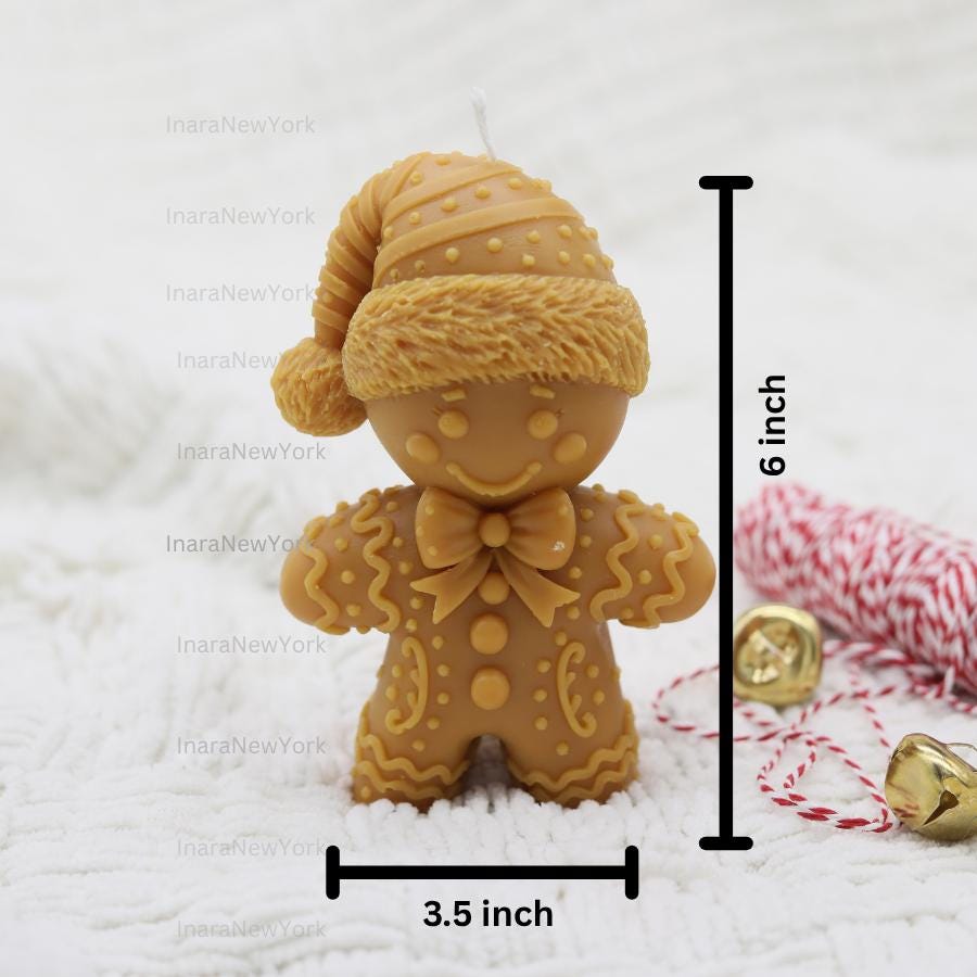 Gingerbread Man Candle – Handcrafted Soy Wax Christmas Decor