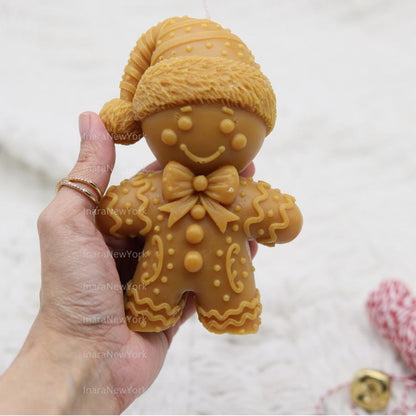Gingerbread Man Candle – Handcrafted Soy Wax Christmas Decor
