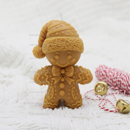 Gingerbread Man Candle – Handcrafted Soy Wax Christmas Decor