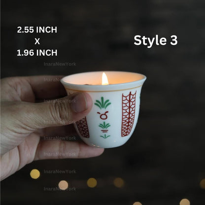 Ramadan decor cawa turkish lebanese coffee candle- karak tea- arabic chai cups- - eid gift -