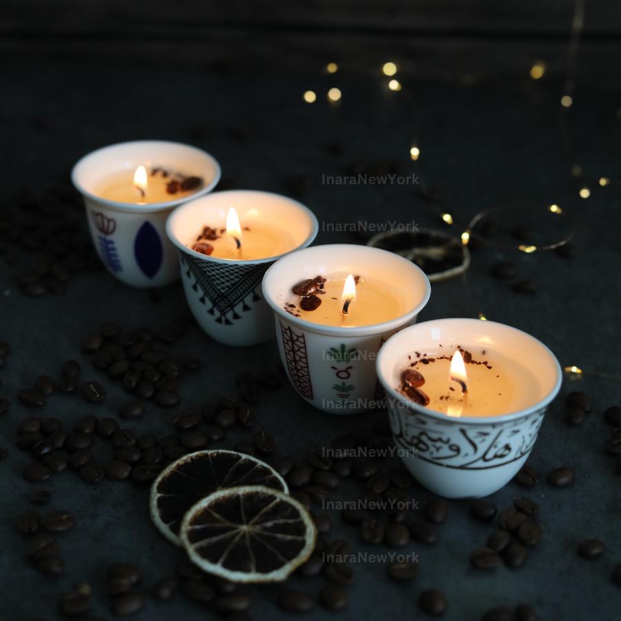 Ramadan decor cawa turkish lebanese coffee candle- karak tea- arabic chai cups- - eid gift -