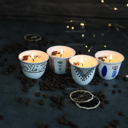 Ramadan decor cawa turkish lebanese coffee candle- karak tea- arabic chai cups- - eid gift -